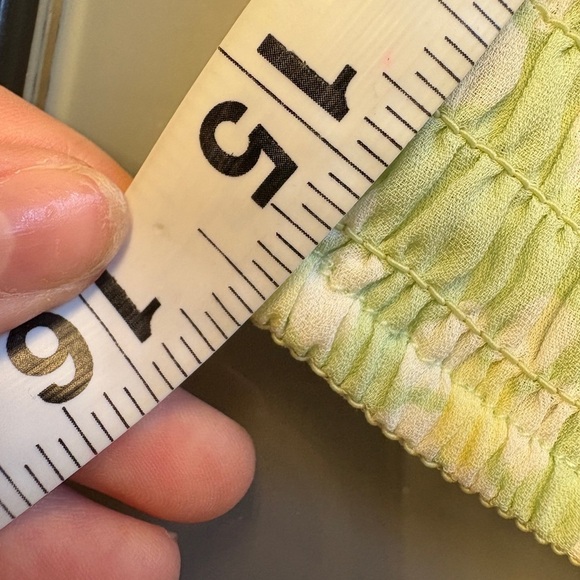 Simons Twik Sustainable Ruched Coquette Daisy Mint Long Sleeve Crop Top Small - Picture 10 of 10